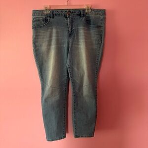 d. jeans Blue Ankle Cropped Jeans with Faded Wash